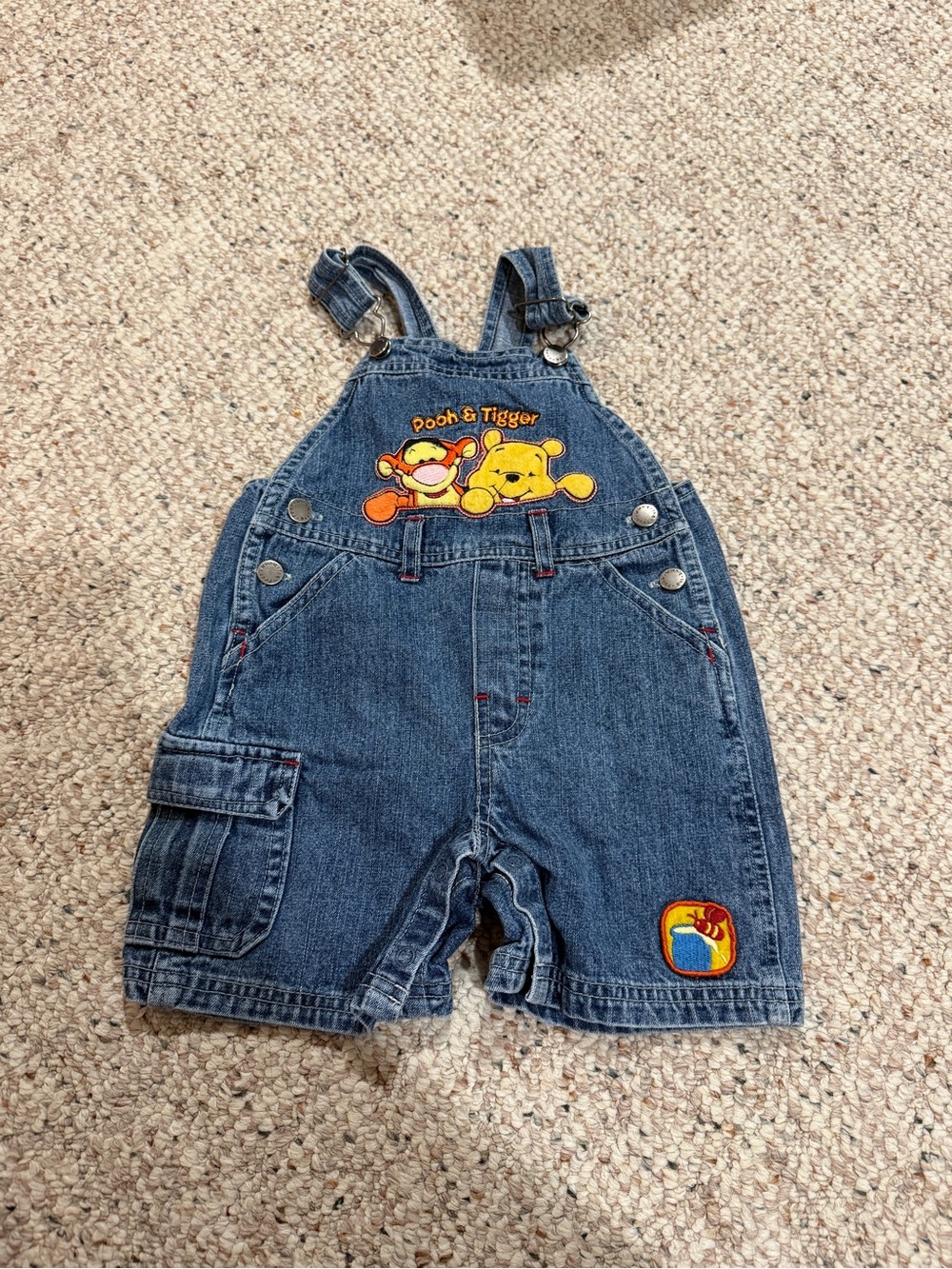 Disney Denim Pooh & Tigger Short Overalls